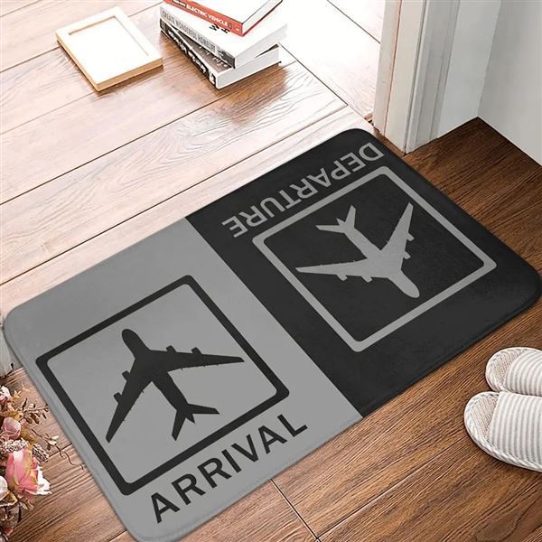 Arrivals/Departure Doormat, black