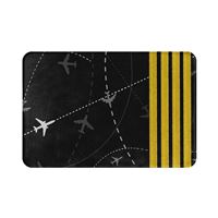 Flight Routes Doormat 4 Bar, black