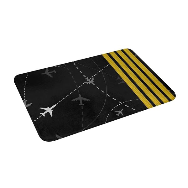 Flight Routes Doormat 4 Bar, black