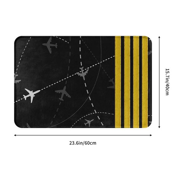 Flight Routes Doormat 4 Bar, black