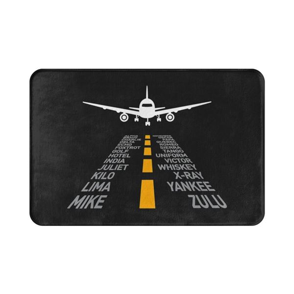 Rohožka Runway Alphabet, černá
