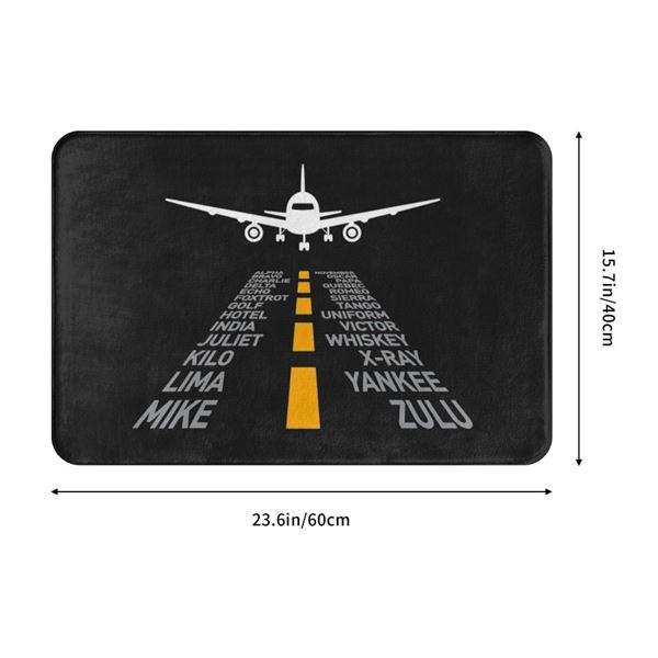 Rohožka Runway Alphabet, černá