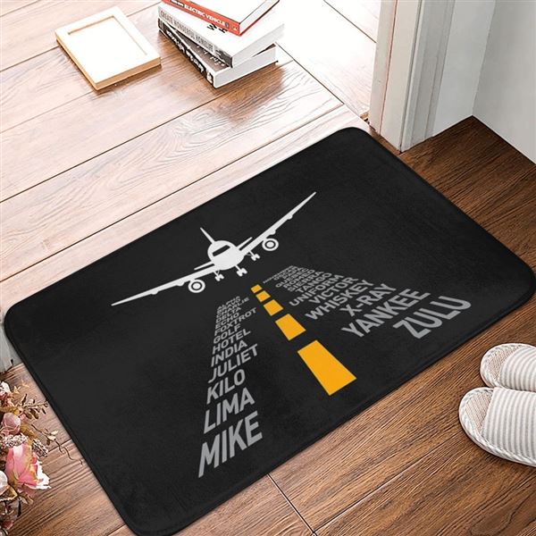 Rohožka Runway Alphabet, černá