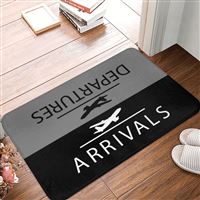 Arrivals/Departures Doormat, grey