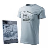 ANTONIO T-shirt with a helicopter ROBINSON R-44, grey, XL