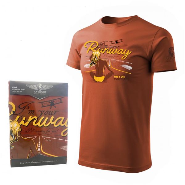 ANTONIO T-Shirt pilot woman on RUNWAY, L