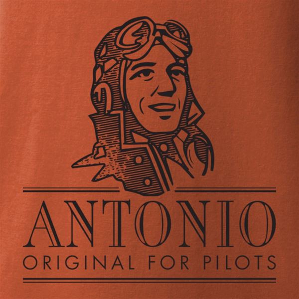 ANTONIO T-Shirt pilot woman sitting on RUNWAY, XXL