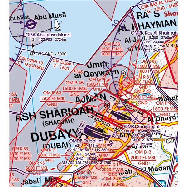 U.A.E.-Qatar-Bahrain VFR ICAO Chart 2025