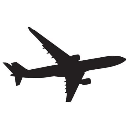 Sticker Airbus 330, Large - Black