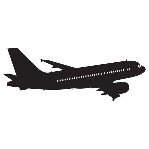 Sticker Airbus 319, Small - Black