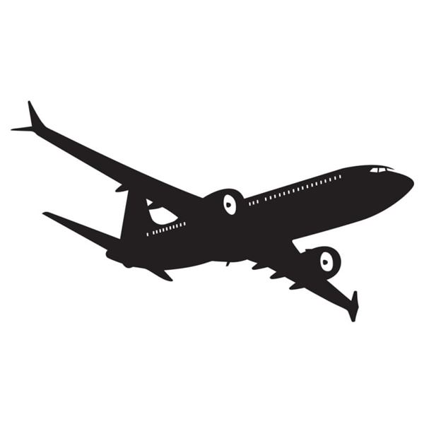 Sticker Boeing 737, Small - Black