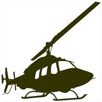 Samolepka Bell-206 11x11, bílá