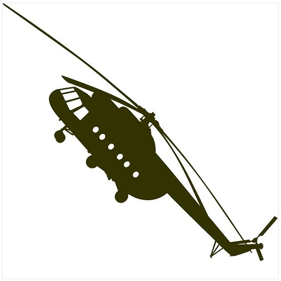 Samolepka Mi-8 11x11, bílá