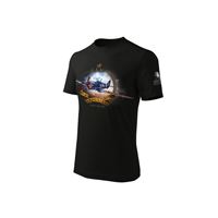ANTONIO T-Shirt with fighter Spitfire Mk VIII., black, M ANTONIO T-Shirt with fighter Spitfire Mk VIII., black, M