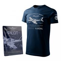 ANTONIO T-Shirt with aircraft STING S-4, blue, M