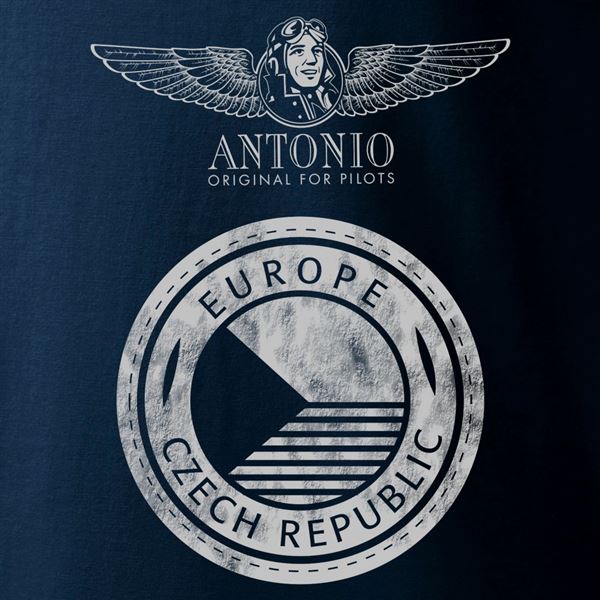 ANTONIO T-Shirt with aircraft STING S-4, blue, M