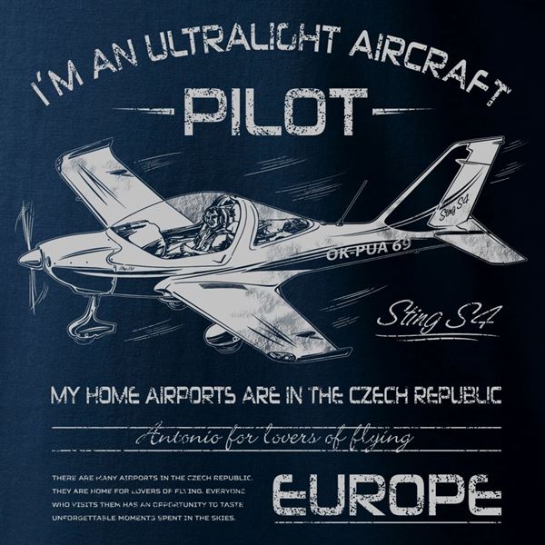ANTONIO T-Shirt with aircraft STING S-4, L