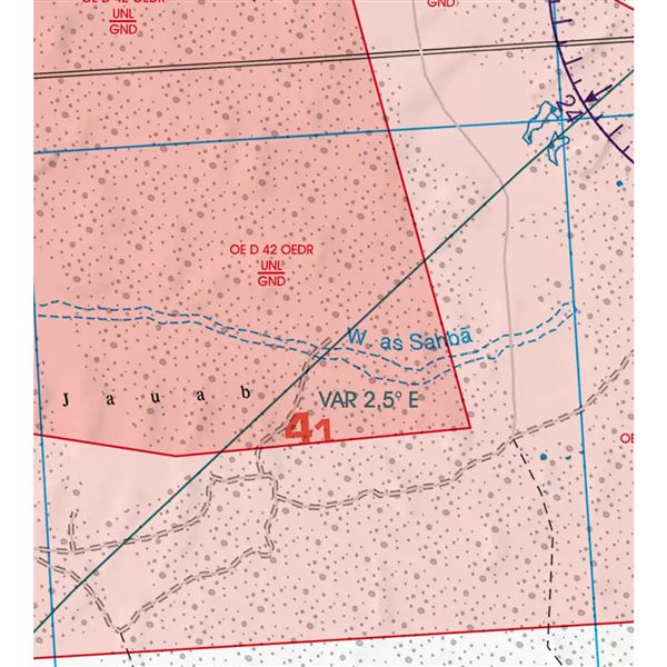 Saudská Arábie Východ VFR mapa 2024