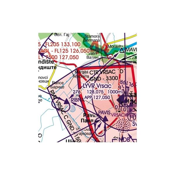 Srbsko VFR ICAO mapa 2023