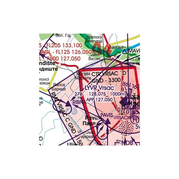 Srbsko VFR ICAO mapa 2024