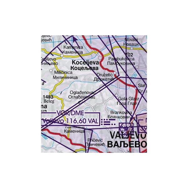 Srbsko VFR ICAO mapa 2024