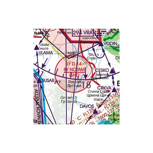 Srbsko VFR ICAO mapa 2024