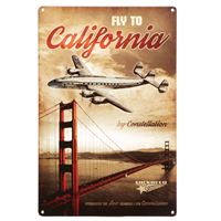 ,,Fly To California Clipper" Metal Sign