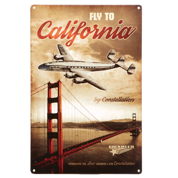 ,,Fly To California Clipper" Metal Sign