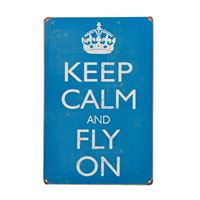 Cedule "Keep Calm and Fly On Metal sign"