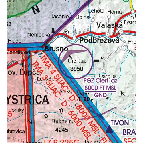 Slovensko VFR ICAO mapa 2024