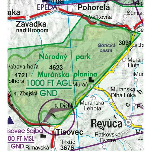 Slovensko VFR ICAO mapa 2024