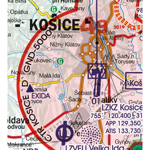 Slovensko VFR ICAO mapa 2024