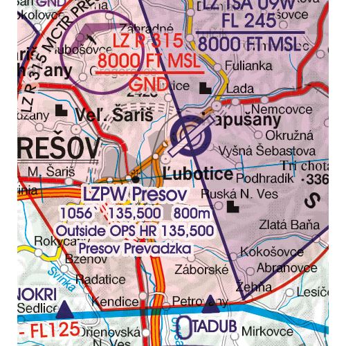Slovakia VFR ICAO Chart 2025