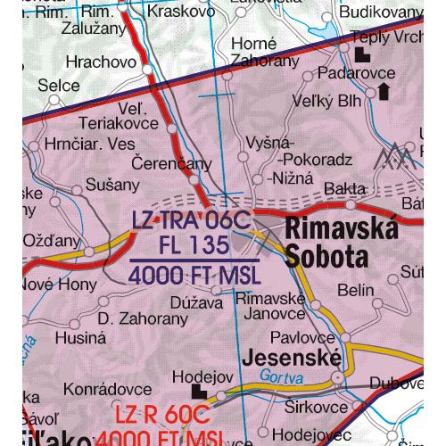 Slovensko VFR ICAO mapa 2023