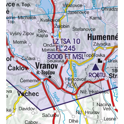 Slovensko VFR ICAO mapa 2024