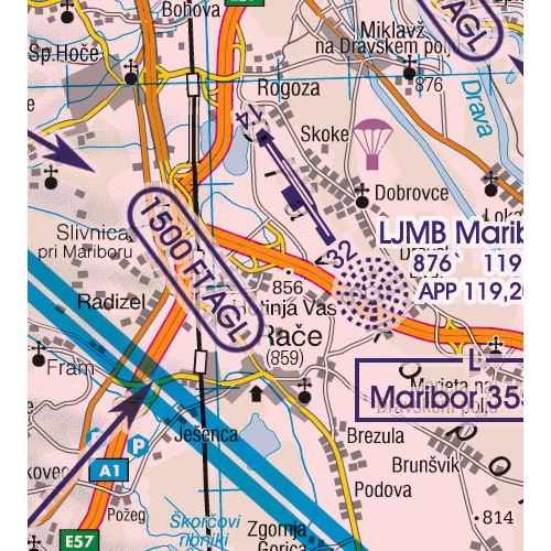 Slovinsko VFR ICAO mapa 2024