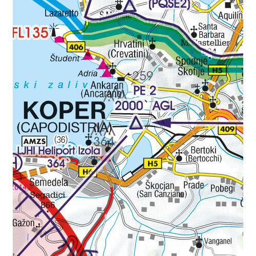 Slovinsko VFR ICAO mapa 2024