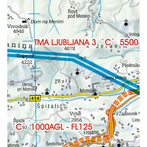 Slovinsko VFR ICAO mapa 2023