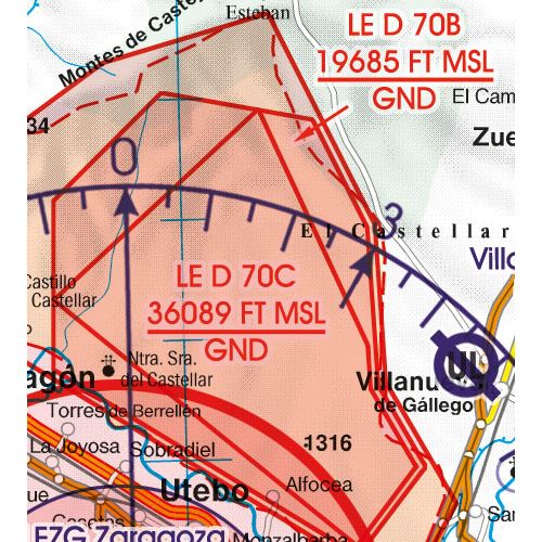 Španělsko Severovýchod VFR mapa 2024