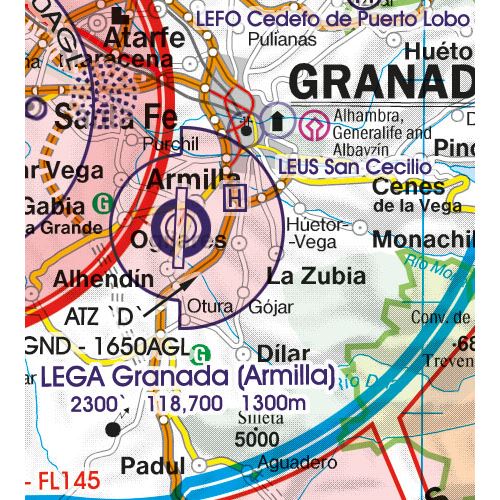 Španělsko Jihozápad VFR mapa 2023