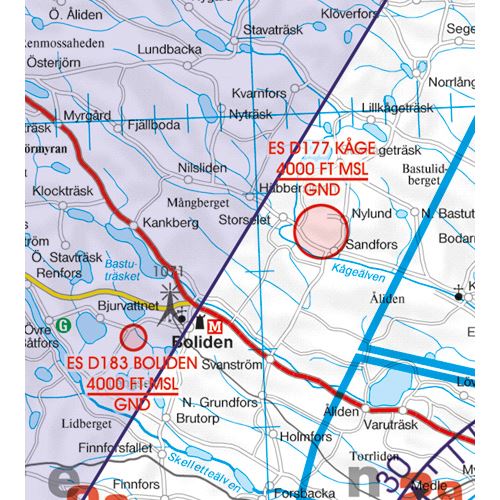 Švédsko Střed - sever VFR mapa 2024