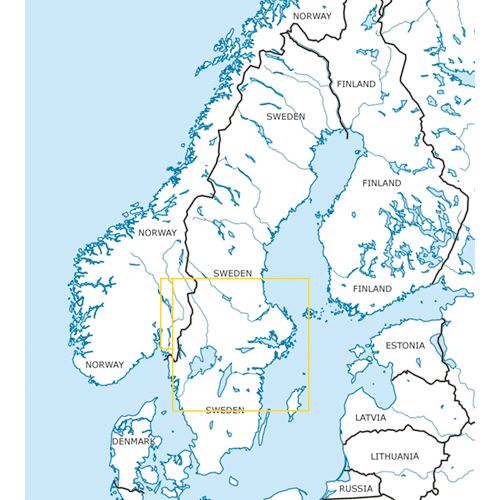 Švédsko Střed - jih VFR mapa 2022 1:500 000