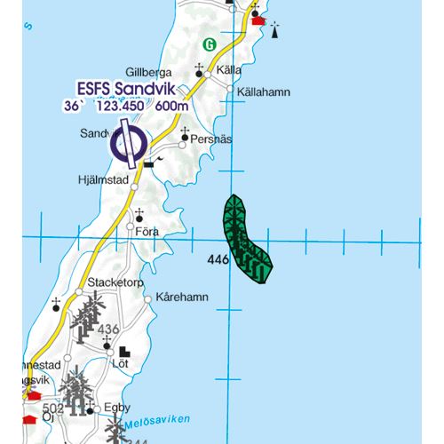 Švédsko Jih VFR mapa 2024