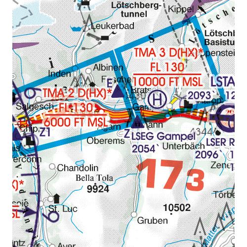 Switzerland VFR ICAO Chart 2025