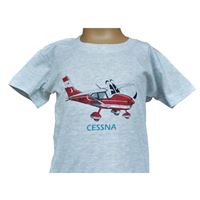Dětské tričko Cessna 172 šedý melír, 134