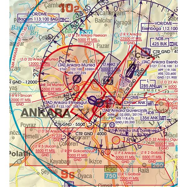 Turkey West VFR ICAO Chart 2025
