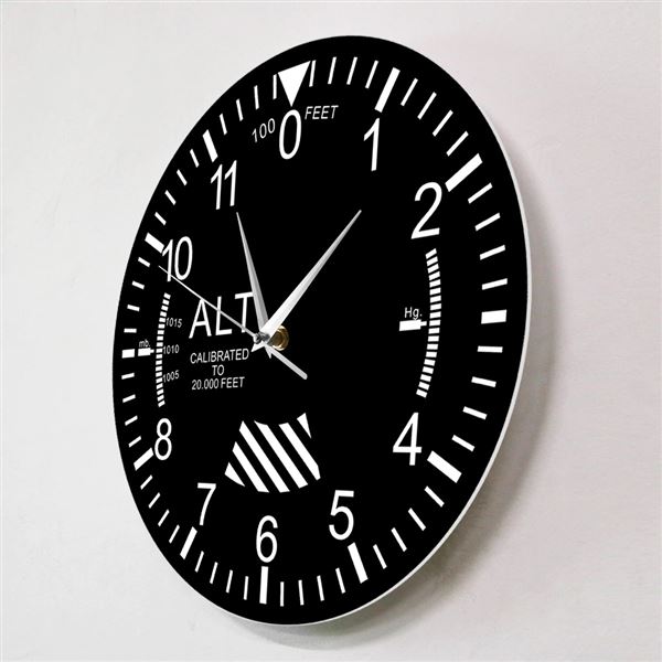 Nástěnné hodiny ALTIMETER, černé
