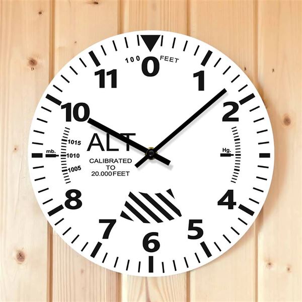 ALTIMETER Wall Clock, white 