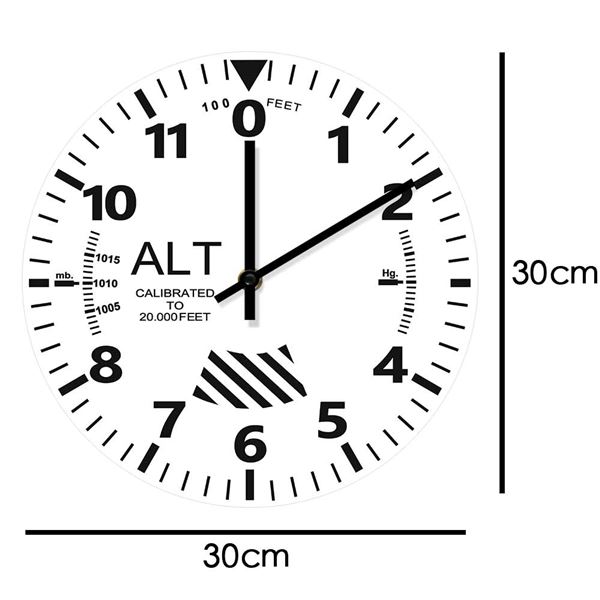 ALTIMETER Wall Clock, white 