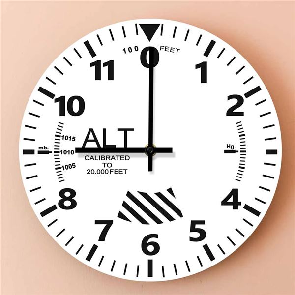 ALTIMETER Wall Clock, white 